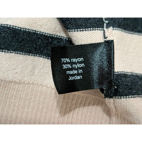 Lane Bryant Pullover Sweater Womens Plus 26/28 Pink Blue Stripe Flounce Sleeve - Picture 9 of 9